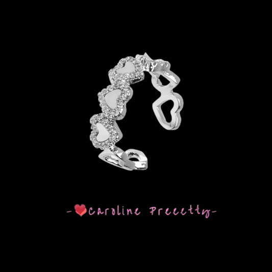 Heart-shaped oil-dripping shell rings with adjustable openings,