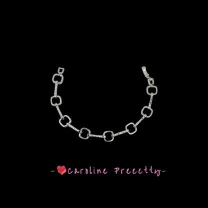 Fashionable and simple bracelet with a high-end feel, slightly inlaid zircon plain chain, light luxury, ins style chain bracelet, cold style jewelry