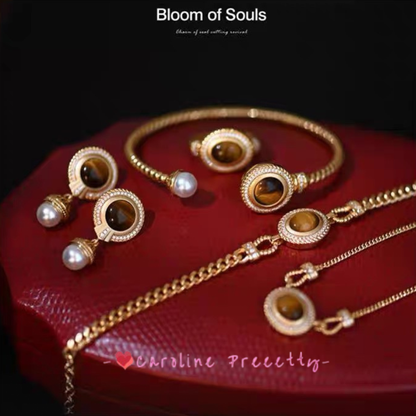 Original design 925 sterling silver tiger's eye stone bracelet