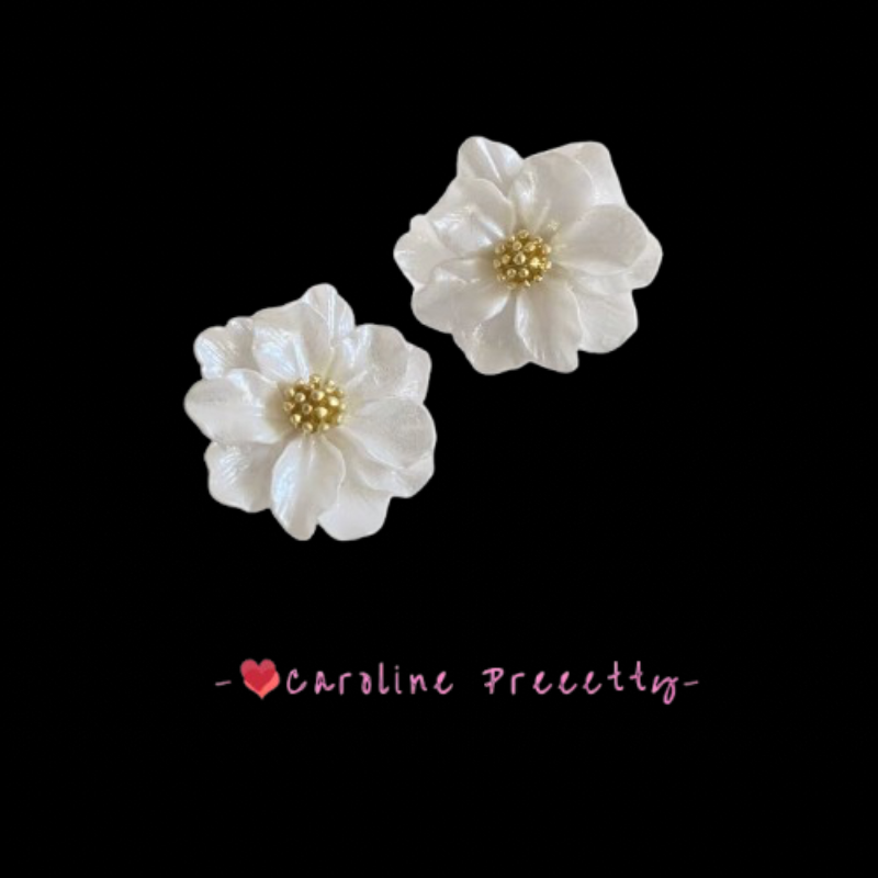 Camellia ear studs for women 2024 New ins high-end French retro Stud