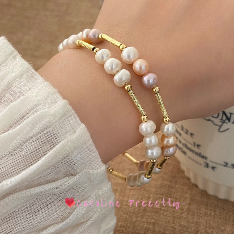 Fashionable natural freshwater pearl bracelet, light luxury style, high-end and elegant bracelet