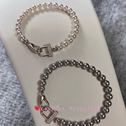 Exquisite, high-end, heavy industry, light luxury, simple and versatile, niche Shijia pearl bracelet