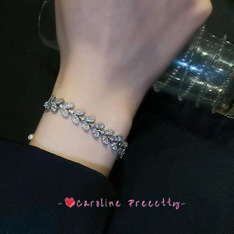 Wheat ear leaf zircon bracelet
