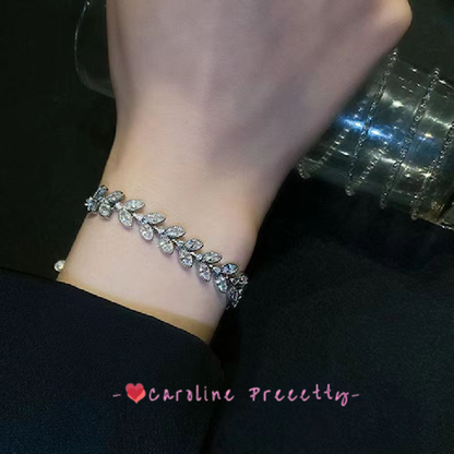 Wheat ear leaf zircon bracelet