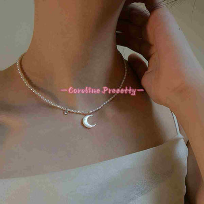 Moon White mother-of-pearl necklace