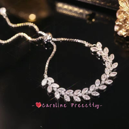 Wheat ear leaf zircon bracelet