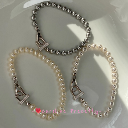 Exquisite, high-end, heavy industry, light luxury, simple and versatile, niche Shijia pearl bracelet