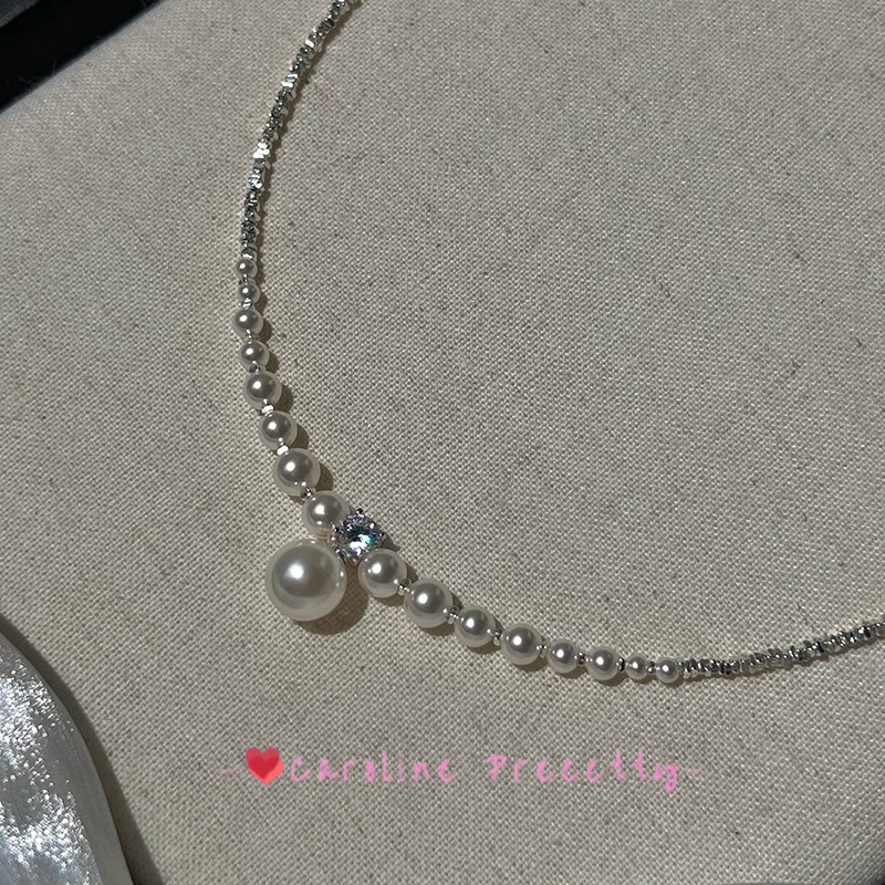 Original Strong Light Pearl S925 Pure silver Gradient necklace