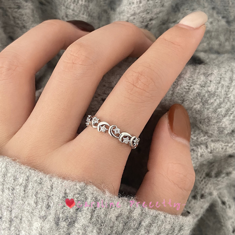 Star Moon Sweet Dream ring, a high-end gift for festivals, a couple's personalized ring, and a light luxury finish