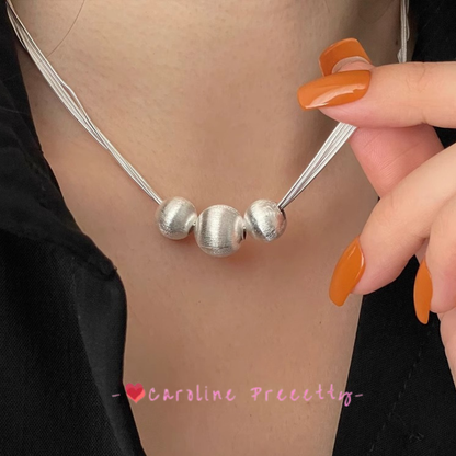 Super Sparkling brushed Lucky Bead High-end Necklace