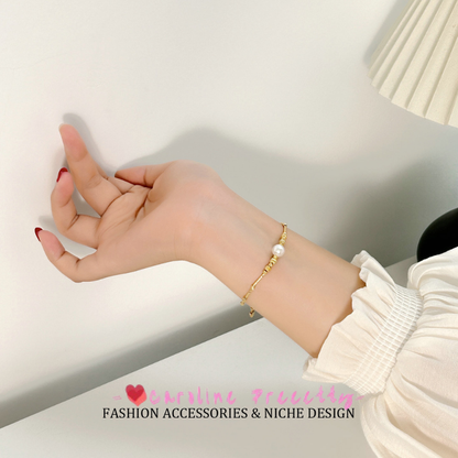 French Aurora Pearl bracelet is a light luxury, exquisite, niche and high-end style bead bracelet with a changing fortune