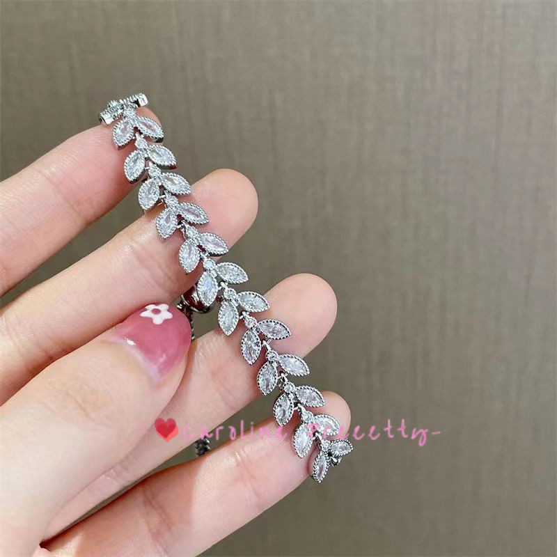 Wheat ear leaf zircon bracelet