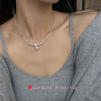 Original Strong Light Pearl S925 Pure silver Gradient necklace