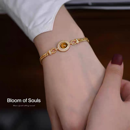 Original design 925 sterling silver tiger's eye stone bracelet