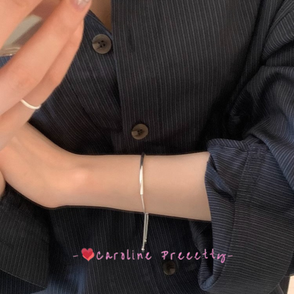 Pure silver line pull-out snake bone bracelet