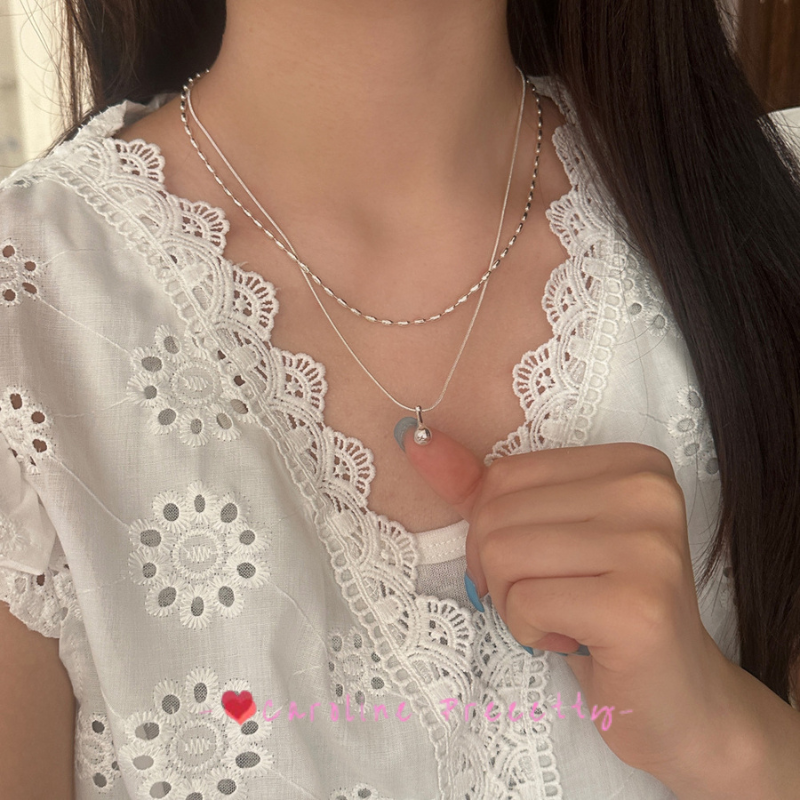 Double-layer water drop collarbone chain, ins style, high-end and trendy necklace