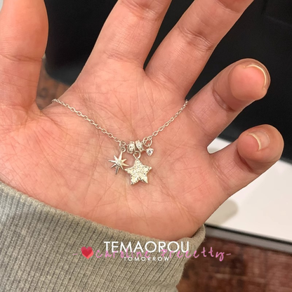 Five-pointed star Running Star Light pendant collarbone chain, 2025 new style necklace for women