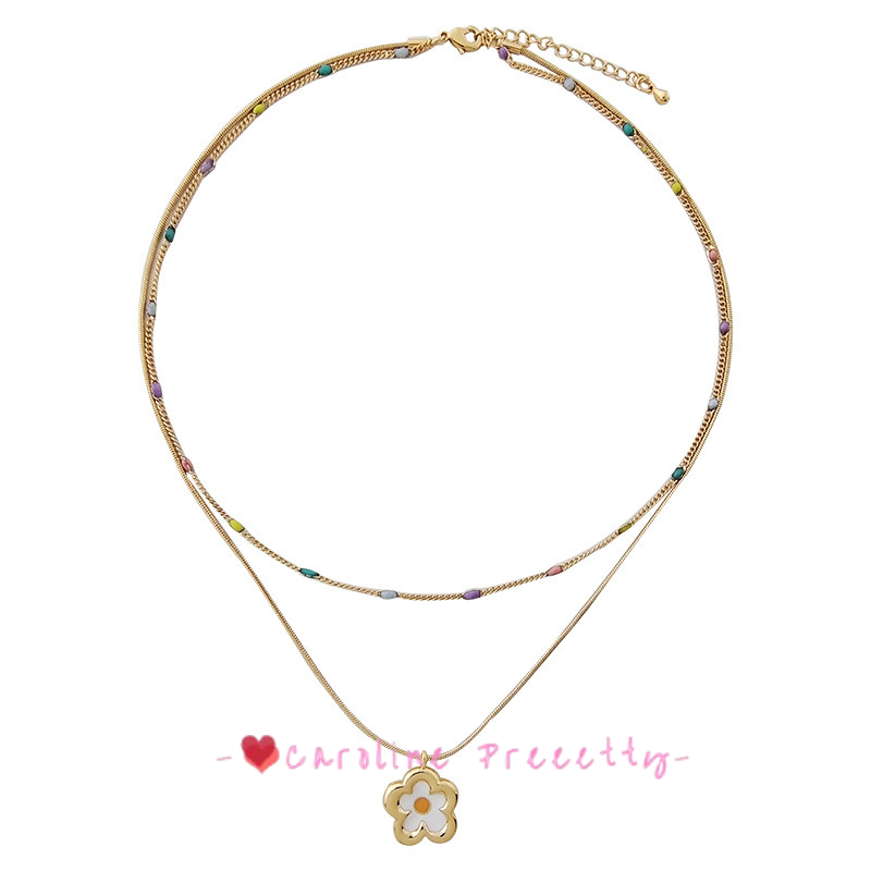 Double-layer flower necklace