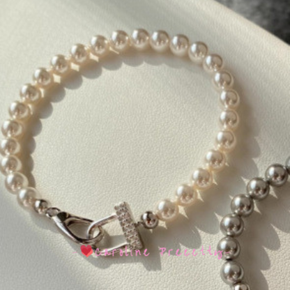Exquisite, high-end, heavy industry, light luxury, simple and versatile, niche Shijia pearl bracelet