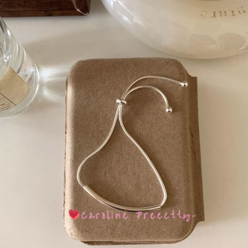 Pure silver line pull-out snake bone bracelet