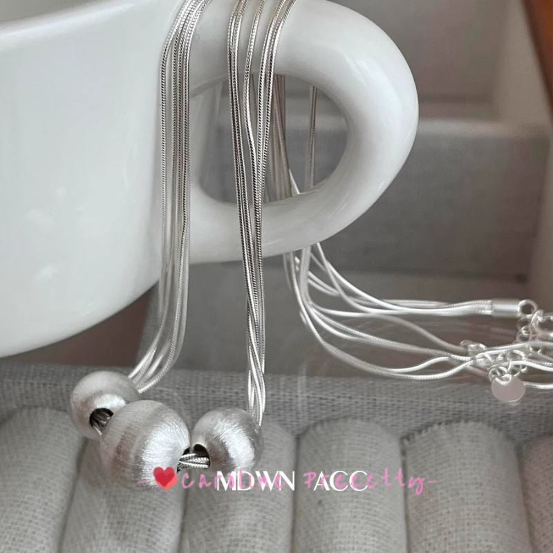 Super Sparkling brushed Lucky Bead High-end Necklace