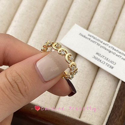 Star Moon Sweet Dream ring, a high-end gift for festivals, a couple's personalized ring, and a light luxury finish