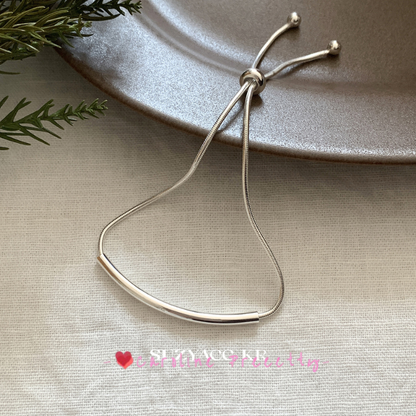 Pure silver line pull-out snake bone bracelet