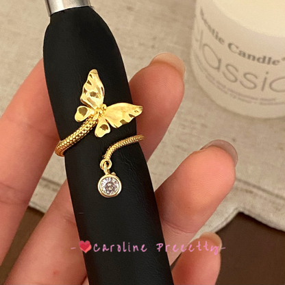 High-end, light luxury, trendy and fashionable, butterfly design ring, versatile for daily use, individual and exquisite, best-selling jewelry