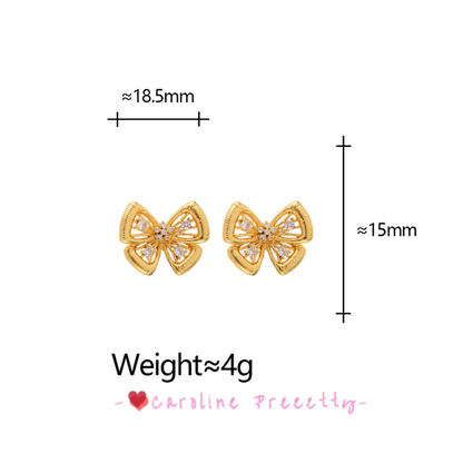 Hollowed-out butterfly with zirconium stud earrings