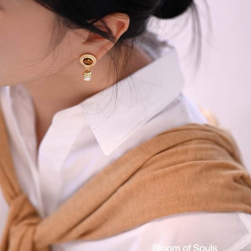 Original design 925 sterling silver tiger's eye stone bracelet