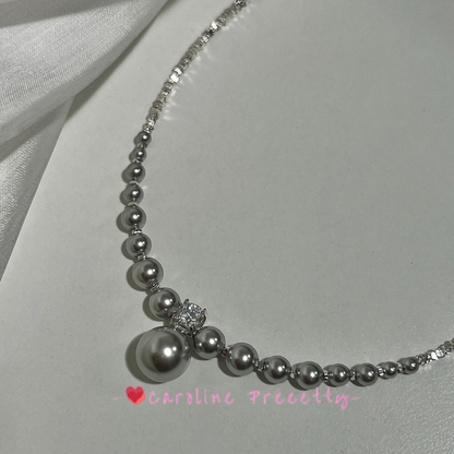 Original Strong Light Pearl S925 Pure silver Gradient necklace