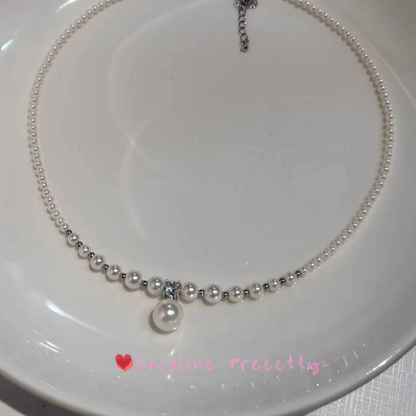 Original Strong Light Pearl S925 Pure silver Gradient necklace