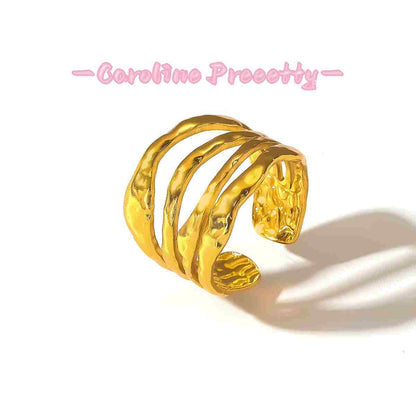 Stainless steel heart-shaped open ring