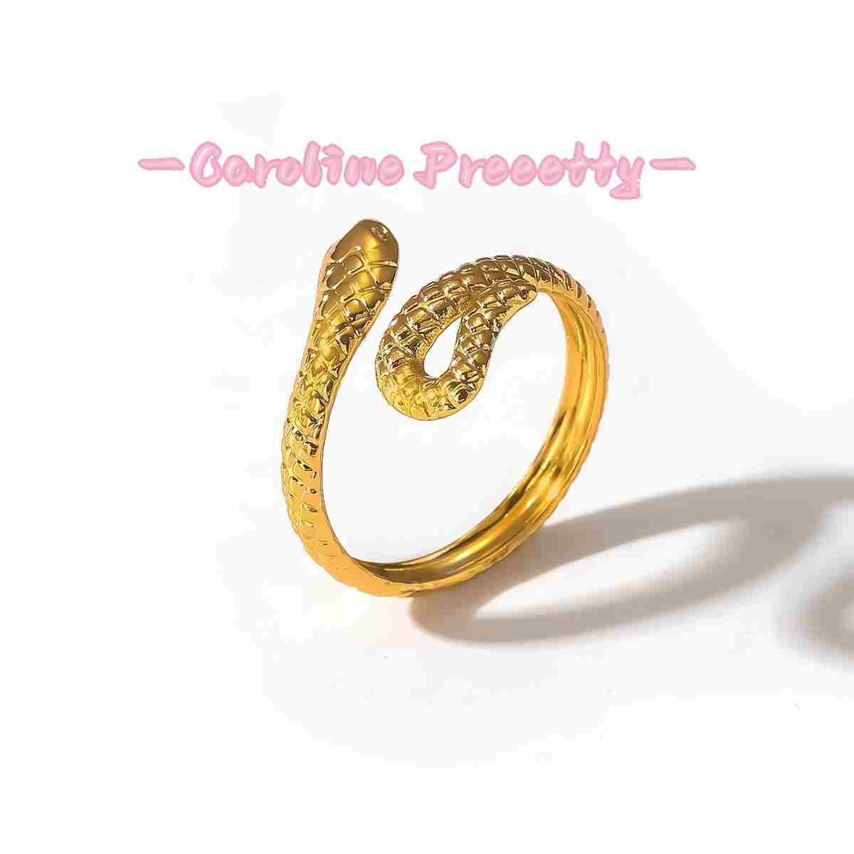 Stainless steel heart-shaped open ring