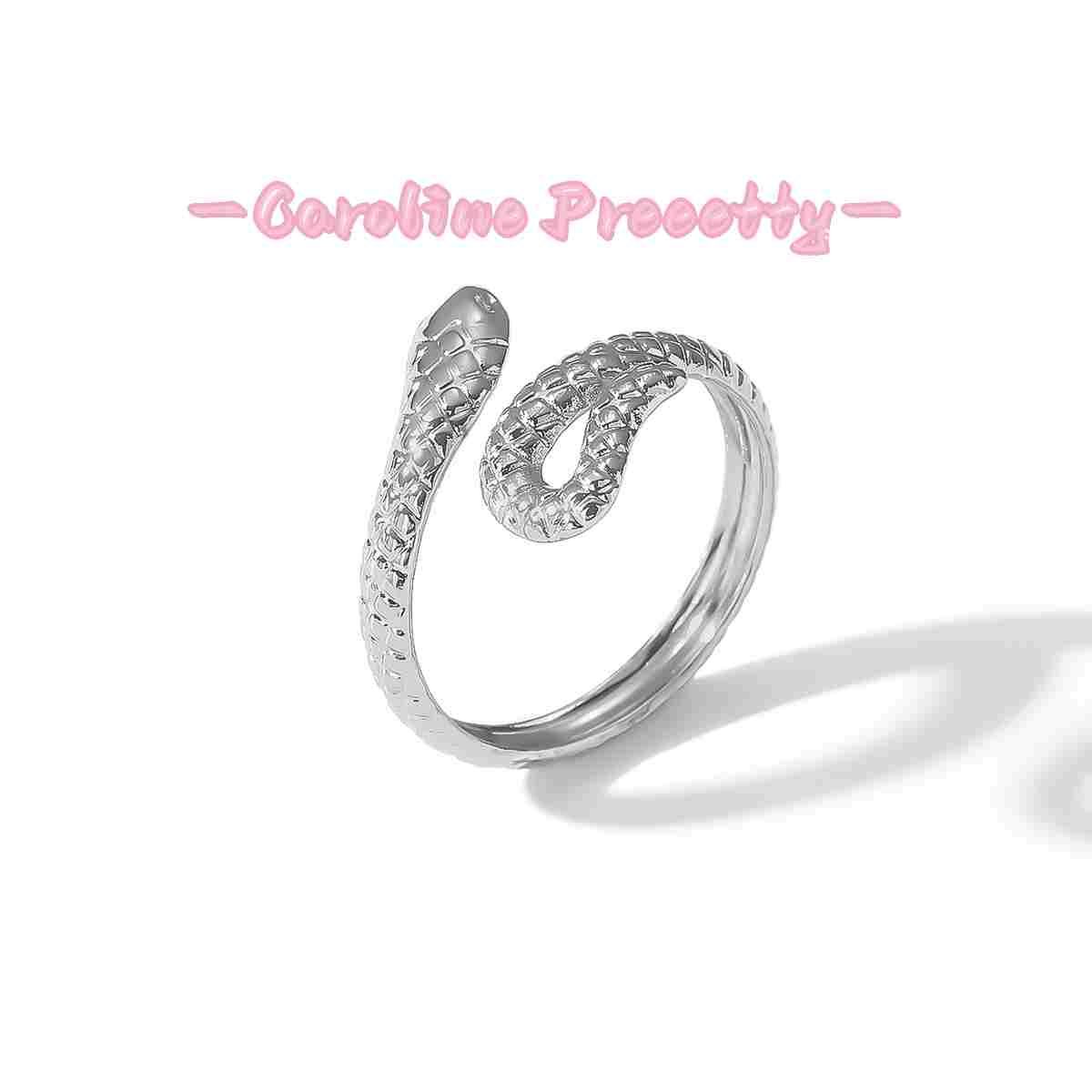 Stainless steel heart-shaped open ring