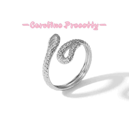 Stainless steel heart-shaped open ring