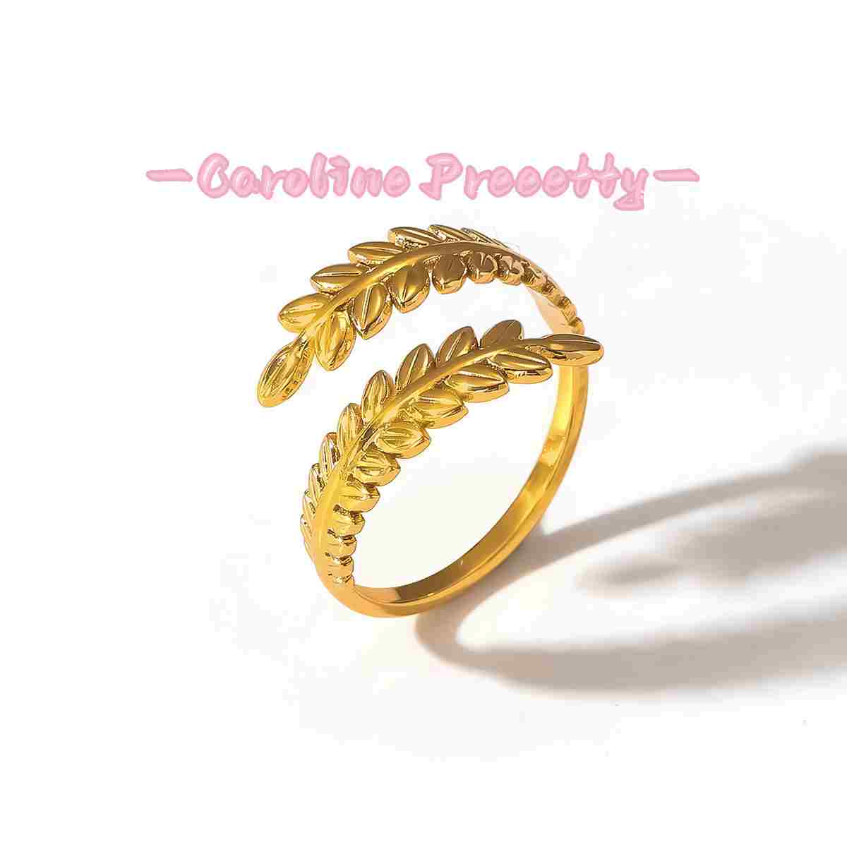 Stainless steel heart-shaped open ring