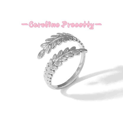 Stainless steel heart-shaped open ring