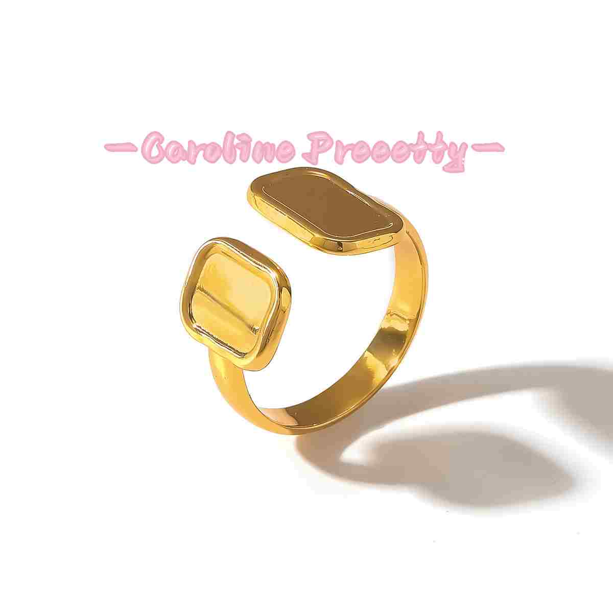 Stainless steel heart-shaped open ring