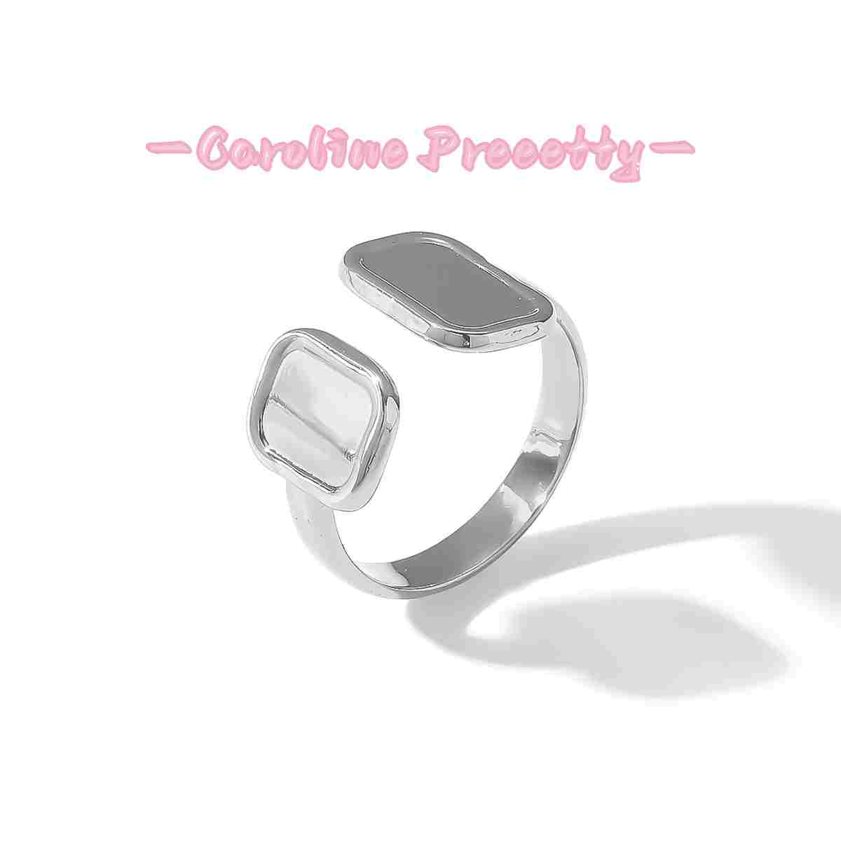 Stainless steel heart-shaped open ring