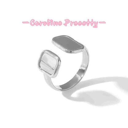 Stainless steel heart-shaped open ring