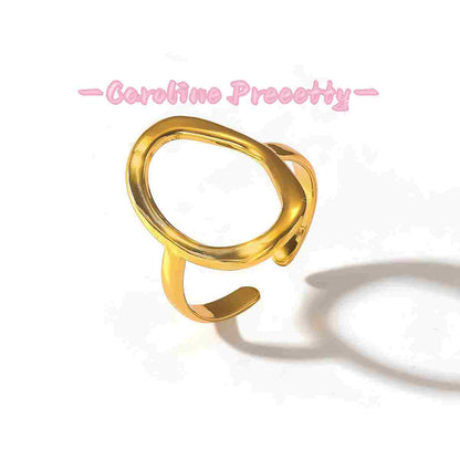 Stainless steel heart-shaped open ring