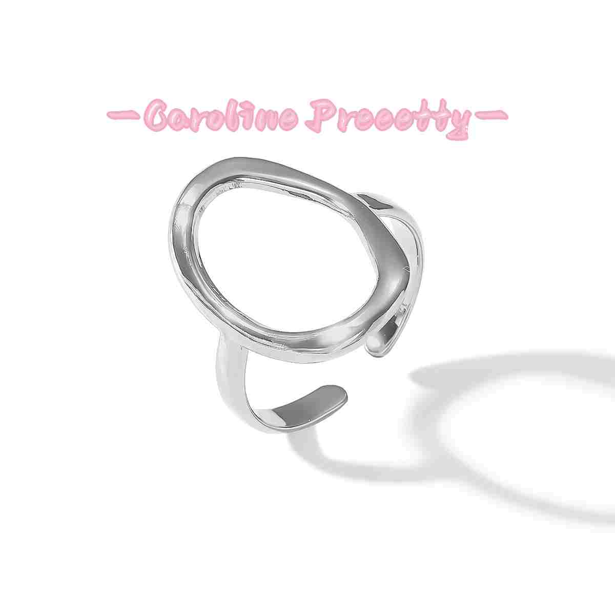 Stainless steel heart-shaped open ring