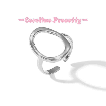 Stainless steel heart-shaped open ring