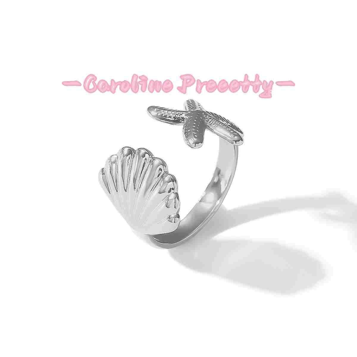 Stainless steel heart-shaped open ring