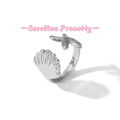 Stainless steel heart-shaped open ring