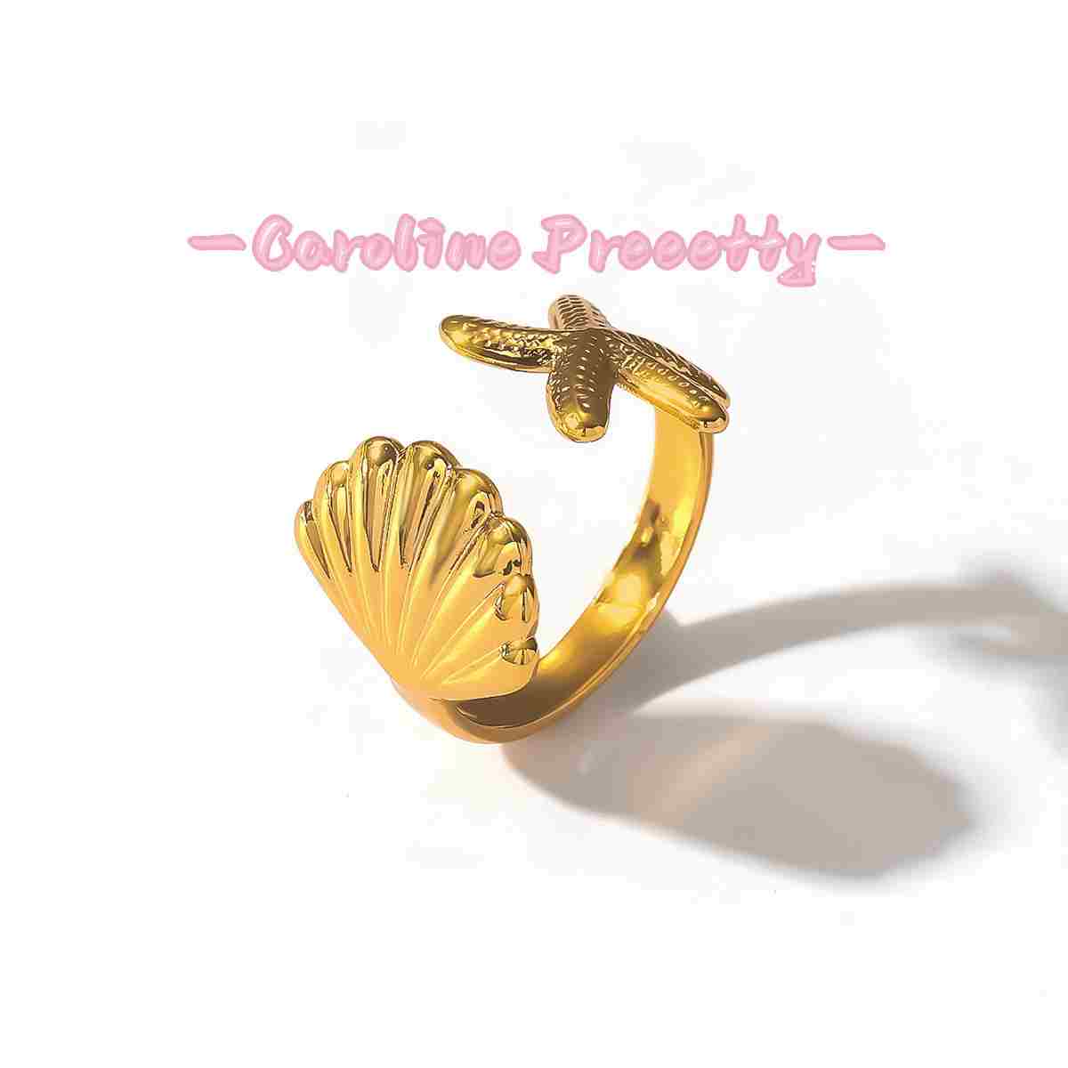 Stainless steel heart-shaped open ring