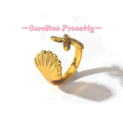 Stainless steel heart-shaped open ring