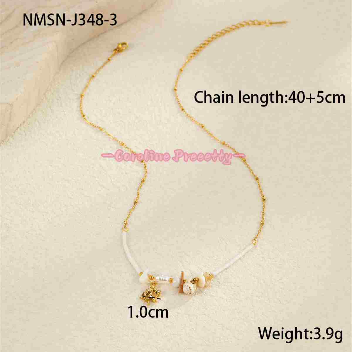 Summer ocean-style dopamine oil starfish stainless steel necklaces
