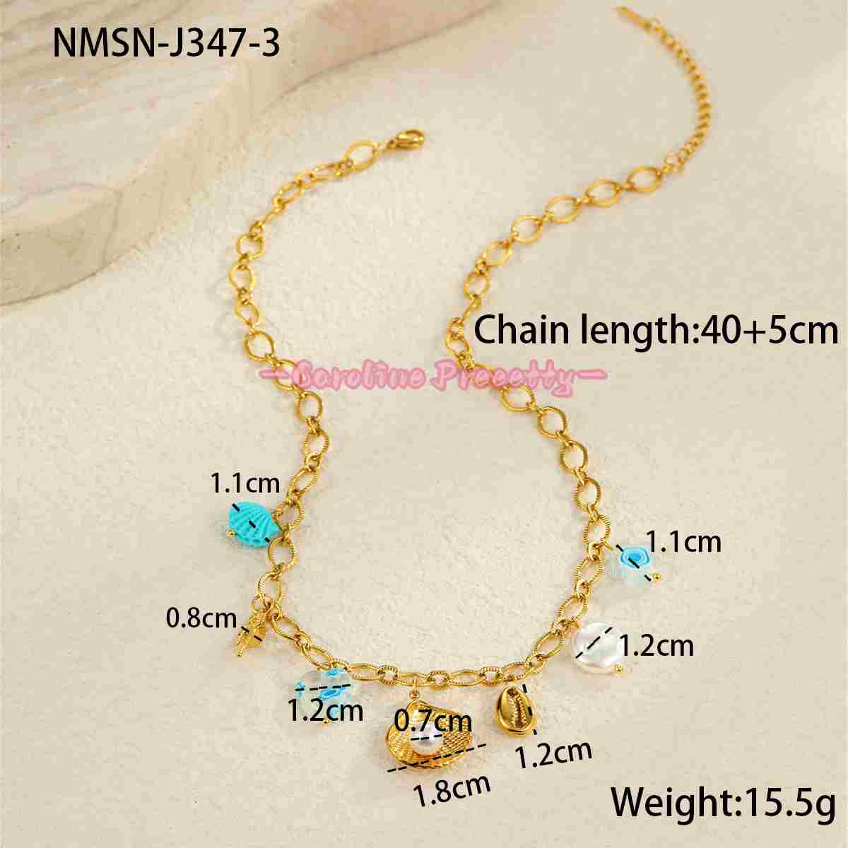 Summer ocean-style dopamine oil starfish stainless steel necklaces